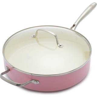 Greenlife Artisan Sund keramisk nonstick 5qt Saute Pan Jumbo komfur med hj?lperh?ndtag og l?g i rustfrit st?l h?ndtag induktion PFAS-fri opvaskem