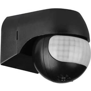 PIR vægsensor med bevægeligt hoved sort, IP44 (max: 400W LED)