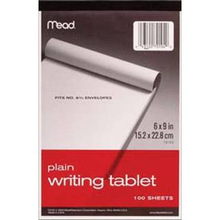 Mead Writing Tablet 6 """" X 9 """" Paper Pad Plain Note Pad 100 Sheets (70104)
