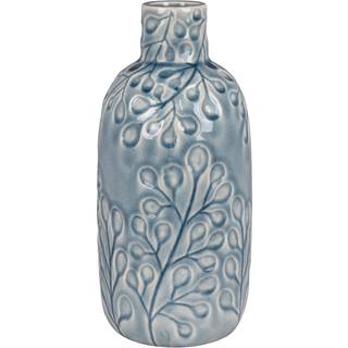 Vase - Vase, Keramik, Blå, Ø12X26 Cm