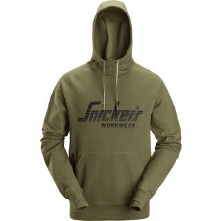 Snickers hættetrøje 2894 m/logo, khaki grøn, M 28943100005