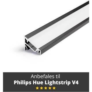 Aluminiumsprofil - Model C til Philips Hue og WiZ - Sort