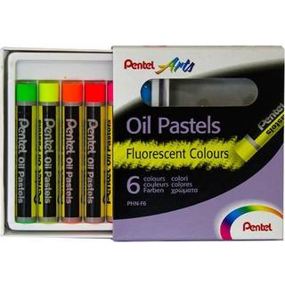 Pentel fluorescerende oliepasteller s?t med 6 forskellige farver phn-f6
