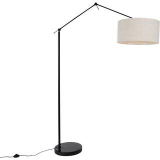 Gulvlampe sort med lysegrå skærm 50 cm justerbar - Editor