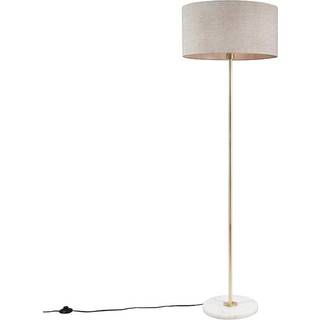 Gulvlampe messing med grå skærm 50 cm - Kaso