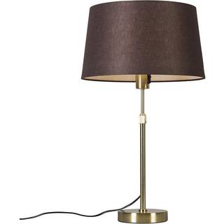 Bordlampe guld/messing med brun skærm 35 cm justerbar - Parte
