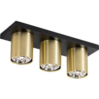Moderne loftsspot sort med guld 3-lys - Tubo
