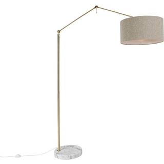 Gulvlampe guld med boucle-skærm taupe 50 cm justerbar - Editor