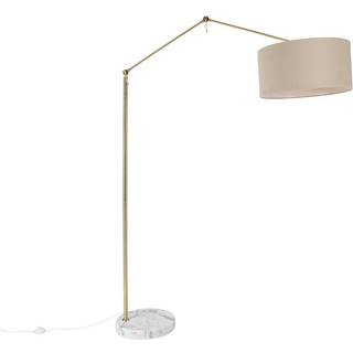 Gulvlampe guld med lysebrun skærm 50 cm justerbar - Editor