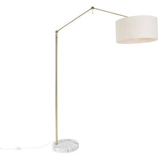Gulvlampe guld med lysegrå skærm 50 cm justerbar - Editor