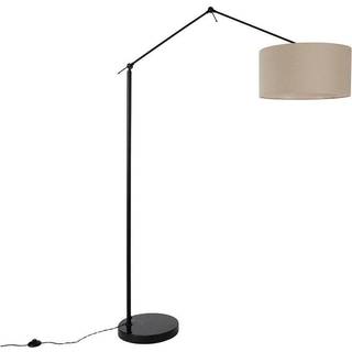 Gulvlampe sort med lysebrun skærm 50 cm justerbar - Editor