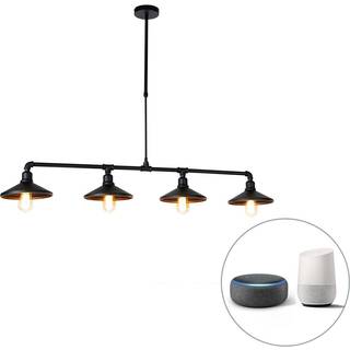 Smart pendellampe sort 4-lys inkl. Wifi ST64 - Laser