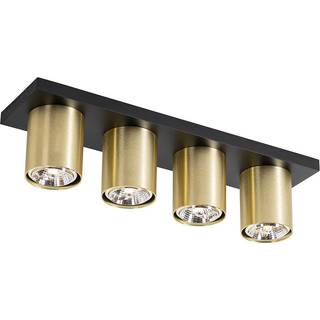 Moderne loftspot sort med guld 4-lys - Tubo