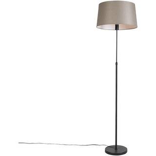 Gulvlampe sort med taupe linnedskærm justerbar 45 cm - Parte