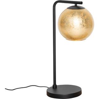 Design bordlampe sort med guldglas - Bert