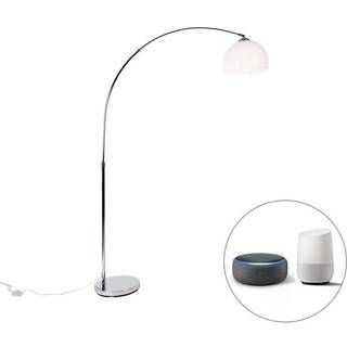 Smart bue lampe krom med hvid skærm inkl. Wifi A60 - Arc Basic