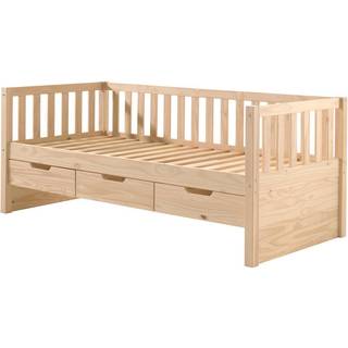 Seng med opbevaring 90 x 200 cm – Fritz, natur fyr