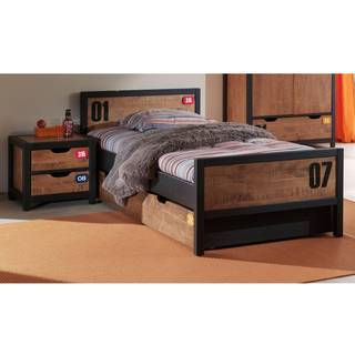 Børneseng med natbord 90 × 200 – Alex Sæt, natur