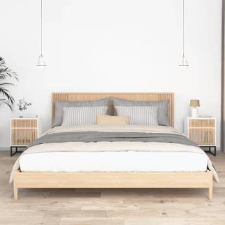 Sengeborde 40X30X55,5 Cm Konstrueret Træ Og Jern - 2 / Hvid