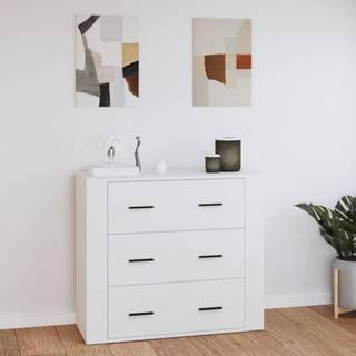 skænk 80x33x70 cm konstrueret træ hvid