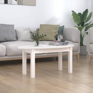 sofabord 80x40x35 cm massivt fyrretræ hvid