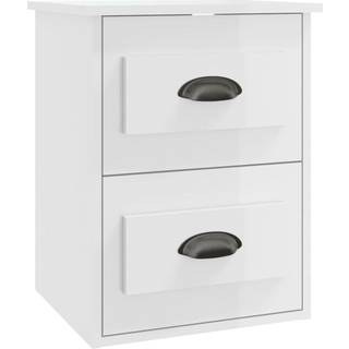 Væghængt Sengebord 41,5X36X53 Cm - 1 / Hvid højglans