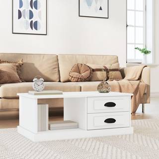 sofabord 90x50x35 cm konstrueret træ hvid