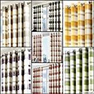 Fusion Fusion Grey Balmoral Check Eyelet Curtains