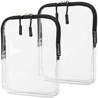 Borsali Tsa Quart Size Bag godkendt til at k?re p? rejser - en (1) kvart Clear Toiletires Kosmetiske og 3-1-1 V?sker toiletartikler - 2 Pack