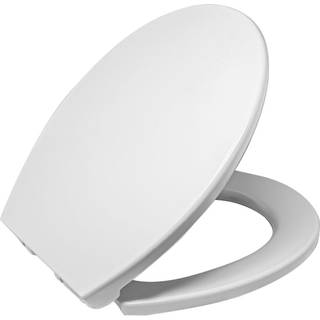 Heavy Duty Round Front Soft Luk toiletstol-d?kning med problemfri installationss?t til hurtig frigivelse h?ngsler langsomt t?t p? slam s?de til a