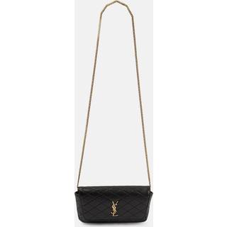 Saint Laurent Gaby quilted leather phone pouch - black - One Size