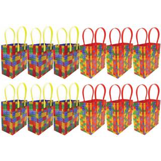 Tiny Mills Building Blocks Brick Party Favor Poss Treat Poss With Handles Birthday Party Goody Bags Candy Bags Pack of 12