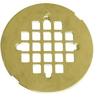 WestBrass 4-1/4 """" OD Casper Brass Snap-in Broes Siler Grid Polished Brass D319-03