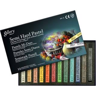 Mungyo Gallery Semi -hard Pastels Cardboard Box Set med 12 - Assorterede farver