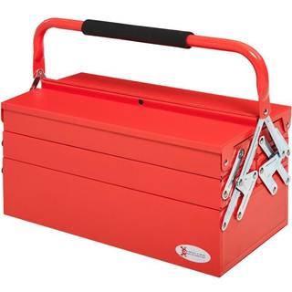 Værktøjskasse med 5 rum i metal, rød 45 x 20 x 34,5 cm