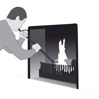 Boufadou Blasrohr Gusseisen Schwarz Flammenbläser Feuerrohr Kamin 72cm