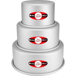 Fat Daddios anodiserede aluminium 3-lags Even Round Cake Pan Set 4 tommer dybde