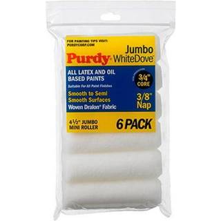 Purdy 140624612 Jumbo Mini White Dove Roller Replacements 6-Pack 4-1/2 tommer x 3/8 tommer lur