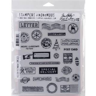 Stampere Anonym CMS323 Tim Holtz Cling Stamps 7 """" X8.5 """"-Holiday Postmarks