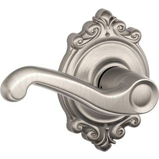 Schlage F10 Fla 619 Brk Brookshire Collection Flair Passage Lever Satin Nickel