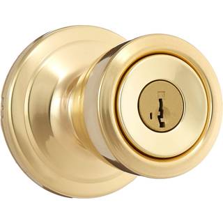 Kwikset Abbey Entry Door Knob med l?s og n?gle Sikkert n?gleh?ndteret udvendig frontindgang og sovev?relse poleret messing pick resistent smartke