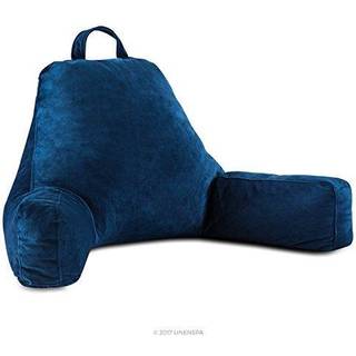 Linenspa l?sepude med strimlet hukommelse skum- ryg pude til siddende i sengen og l?ser spil og ser tv- sengestol pude med arme sovesal essential