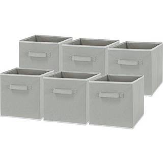 Simple Houseware Foldbar Cube Storage Bin Gray - 6 Pack