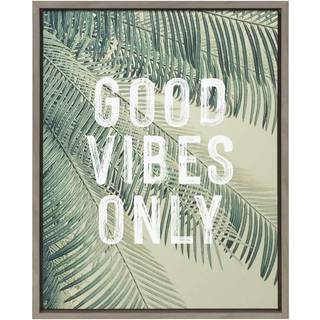 Kate og Laurel Sylvie Vintage Tropical Palms gode vibber kun indrammet l?rred v?gkunst af Creative Bunch Studio 18x24 gr? strandinspireret kunst