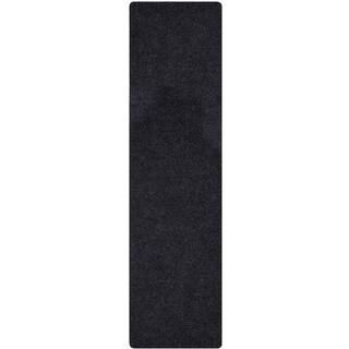 Ottomanson Solid Design Not-Slips Rubberback 2x20 Indoor/Outdoor Runner Rug til Hallway Kitchen Living Room Garage Patio 2 'X 20' Black