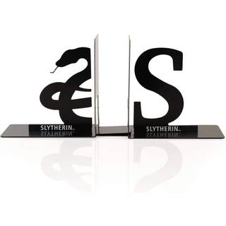 Harry Potter Metal Bookends - Black Hogwarts House Slytherin Diecast Design - Dekorativ bog Holder - Home Office Kitchen Room Decor - Books Colle