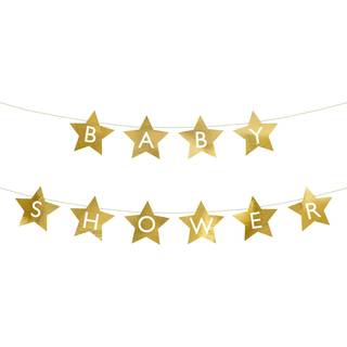 Banner Baby Shower, 290x16.5 Cm, Guld