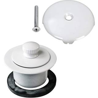 WestBrass Twist & Close Tub Trim Set med et huller Overløb Faceplate Powder Coat White D94-50