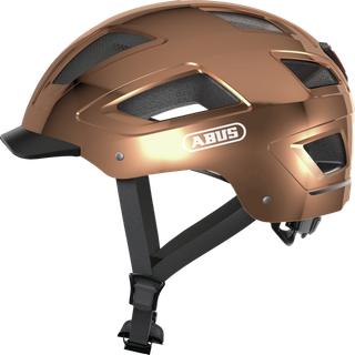 ABUS Hyban 2.0 cykelhjelm LED Chrome Rosé - Hjelmstørrelse 52-58 cm