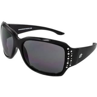 Birdz Eyewear Ladybird Womens Fashion Padded Motorcykel Solbriller Ride Glasses W/Rhinestones Black (Smoke)